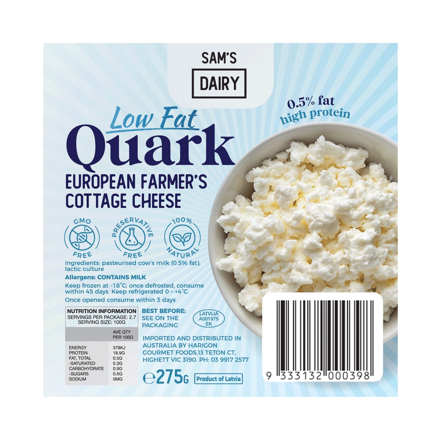 Sam's Quark Cheese Low Fat 275g