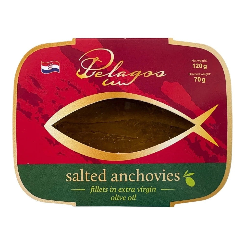 Pelagos Salted Anchovies 120g (non refrigerated)