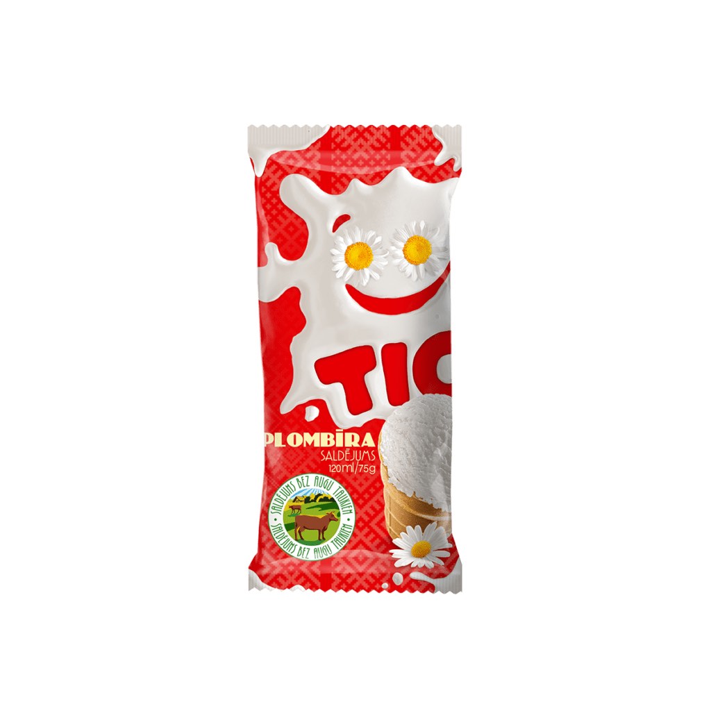TIO Vanilla Plombir Ice Cream in Waffle Cup (75g) PACK OF 5