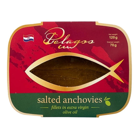 Pelagos Salted Anchovies 120g (ambient)