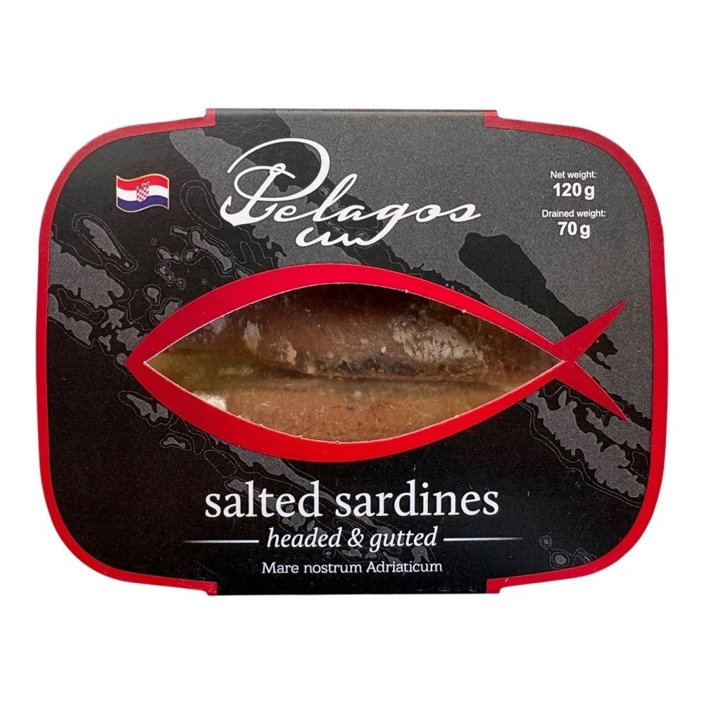Pelagos Salted Sardines in Extra Virgin Olive Oil 120g (ambient)