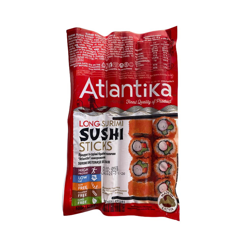 Atlantika Surimi Long Sushi Sticks 500g