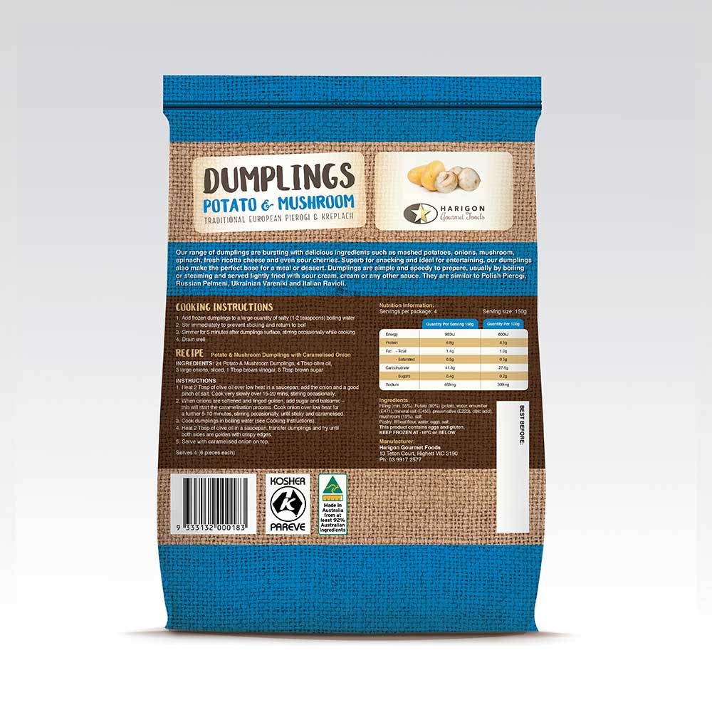 HGF Dumplings with Potato Mushroom 600g